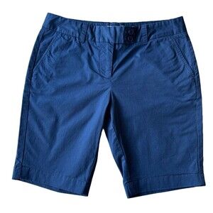 Vineyard Vines Womens 4 Navy Blue Bermuda Shorts Cotton Stretch Chino 10" Inseam